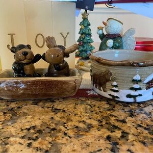 The Lodge Bear🐻 & Moose🫎 Holiday Decor Winter Scene Set